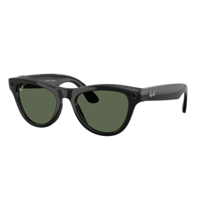 ( Teşhir ) Ray-Ban Meta Skyler Gen 1 RW4010 601/71 S52 Akıllı Gözlük Siyah / G-15 Yeşil Cam