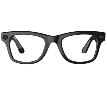 ( Teşhir ) Ray-Ban Meta Wayfarer Large Gen 1 RW4008 601/SB S53 Akıllı Gözlük Shiny Black / Clear Blue-Violet Light Filter