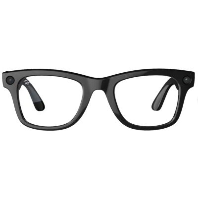 ( Teşhir ) Ray-Ban Meta Wayfarer Large Gen 1 RW4008 601/SB S53 Akıllı Gözlük Shiny Black / Clear Blue-Violet Light Filter