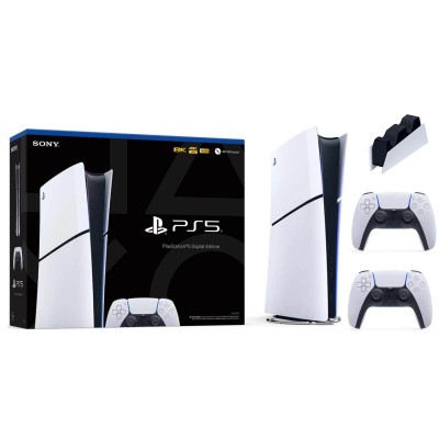Sony Playstation 5 Slim Dijital + 2. DualSense Ps5 Kol + Sarj İstasyonu (İthalatçı Garantili)