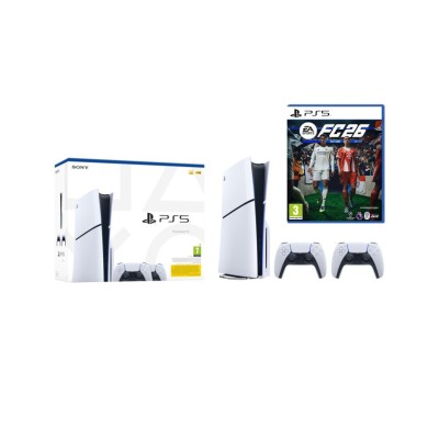Sony PlayStation 5 Slim CD Edition + 2 DualSense Kablosuz Kol + EA Sports FC26 (İthalatçı Garantili)