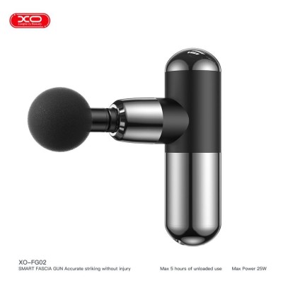 XO - XOFG02 6 Hız Kademeli 4 Başlıklı Taşınabilir Masaj Tabancası Siyah